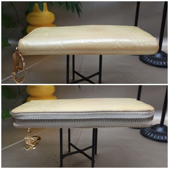 Authentic Louis Vuitton Yellow Vernis Zipper Around Wallet W/ Dust Bag - Picture 5 of 17